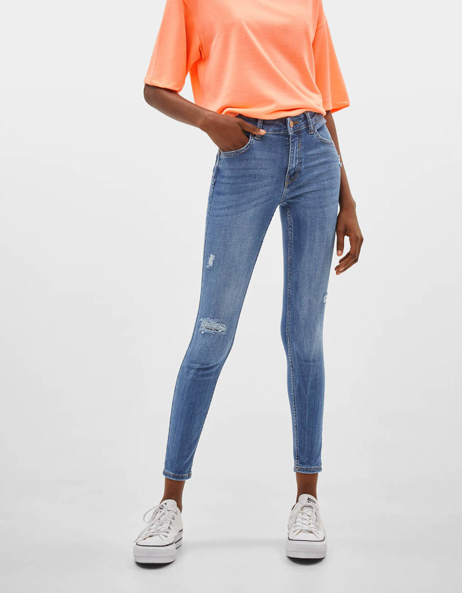 Kashmir Blue Distressed Skinny Jeans